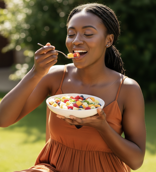 Woman enjoying fresh juice